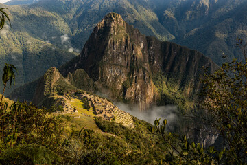 Aerial view of Machu Picchu ruins, Peru