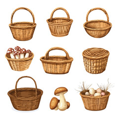 Obraz premium Rustic Wicker Basket Set - Versatile and Stylish Collection for Home