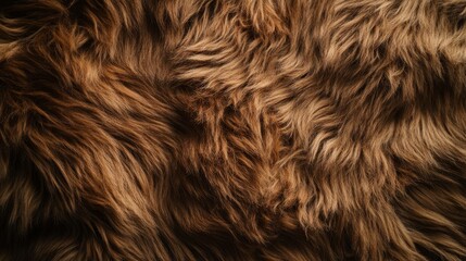 Brown faux fur wild untamed earthy texture. Premium faux fur background