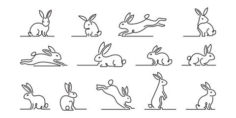 ELEGANT OUTLINE OF RABBIT ILLUSTRATION STOCK