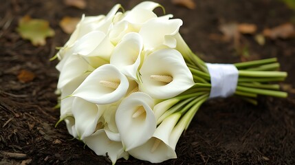 Elegant White Calla Lily Bouquet / エレガントな白いカラーリリーのブーケ