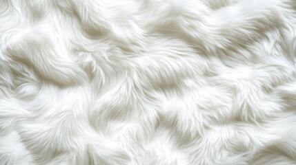 Obraz premium White faux fur with soft wavy texture. Faux fur background