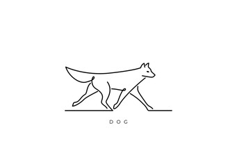 DOG ELEGANT OUTLINE 002