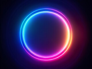 Obraz premium Glowing Neon Circle Ring Speed Light Effect Abstract Background