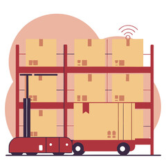 Obraz premium Intelligent delivery system AI Robotics Industrial Automation Roundish Flat