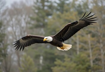 Naklejka premium Bald eagle flying.....