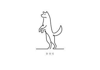 DOG ELEGANT OUTLINE 006