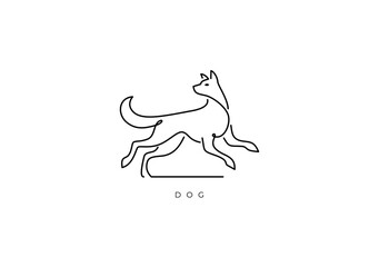 DOG ELEGANT OUTLINE 008