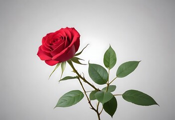 Red Rose Flower. Red Rose against on isolate white background. clipping path
