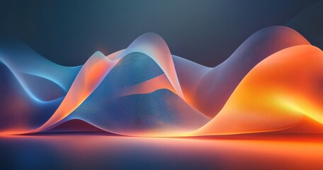 Abstract wave pattern with vibrant blue and orange hues.