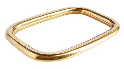 Elegant Gold Curved Frame Element on White / 白い背景にエレガントな金色の曲線フレーム要素