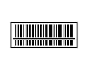 black silhouette barcode icon, barcode vector on white background.
