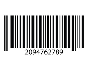 black silhouette barcode icon, barcode vector on white background.