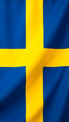 The Swedish flag, featuring a bold yellow Nordic cross on a blue background, symbolizes national pride.