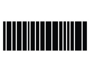 black silhouette barcode icon, barcode vector on white background.