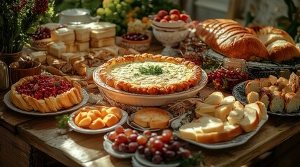 Fototapeta premium Bountiful Festive Table Spread