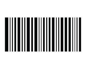 black silhouette barcode icon, barcode vector on white background.