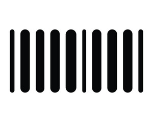 black silhouette barcode icon, barcode vector on white background.