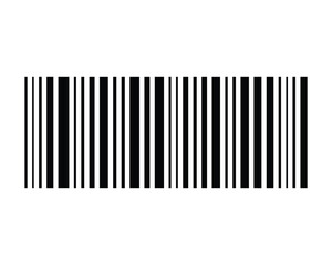 black silhouette barcode icon, barcode vector on white background.