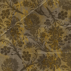 Paper vintage damask and baroque, floral seamless ornamental pattern fabric background 