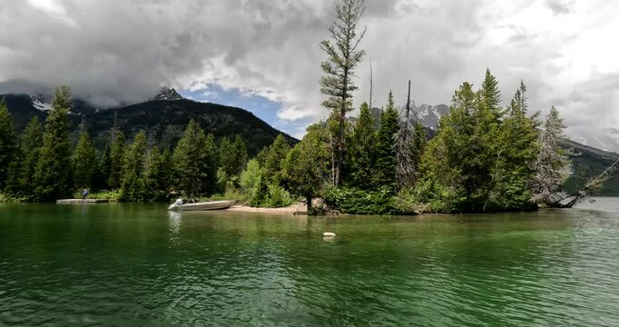 Spectacular View Of The Teton Mountain Range From Jenny Lake, Grand Tetons National Park, USA.