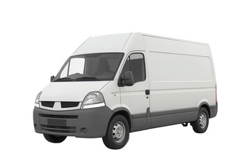 White Delivery Van on a Plain Background for Commercial Use