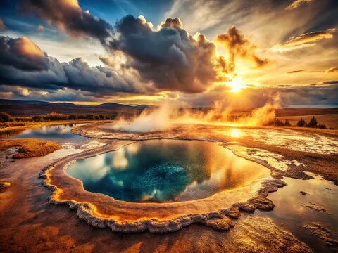 Iceland Golden Circle: Vintage Geothermal Wonders - Blesi Lake & Strokkur Geysir