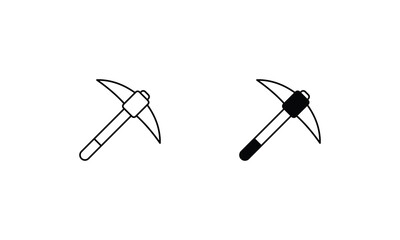 Pickax vector icons set stock illustration