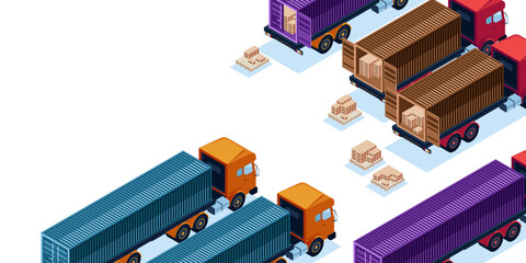 PACKAGE LOADING ILLUSTRATION - TRUCK PARKING PARALLEL TO LOAD THE BOX PACKAGE