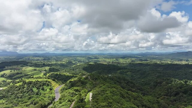 Aerial footage of Atherton Tablelands Queensland Australia