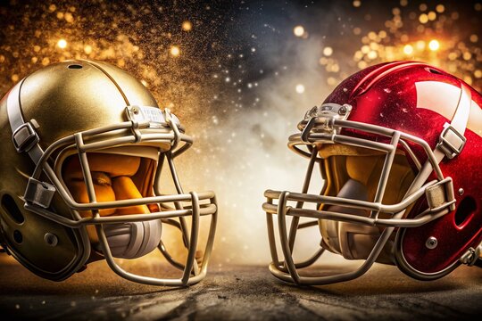 Intense Football Helmet Showdown: 49ers vs. Chiefs Rivalry