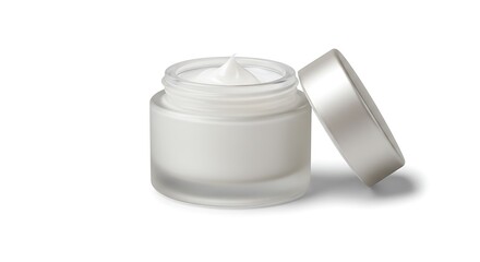 Open Jar of Face Cream for Skincare and Beauty Product Mockup
