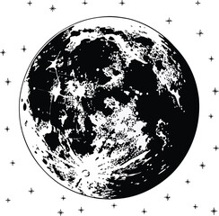  Full Moon Vector – High-Resolution Lunar Illustration