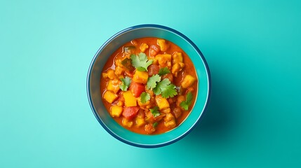 Lentil Stew with Cilantro Garnish / コリアンダー飾りのレンズ豆のシチュー