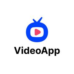 Video Television Tube Player Logo Vector Abstract Illustration Icon Design Template Element 