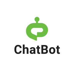 Chat Bot Robot Bubble Message Logo Vector Abstract Illustration Icon Design Template Element 