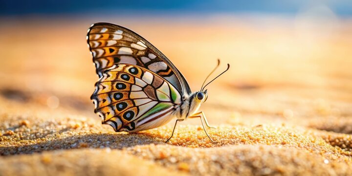 Butterfly Prepona Laerte on the Sand, butterfly, beauty,  butterfly,beauty, sand, tropical garden