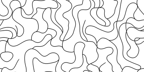 Abstract black wavy lines pattern on a white background, perfect for modern, creative designs.  on a white and transparent background, PNG.