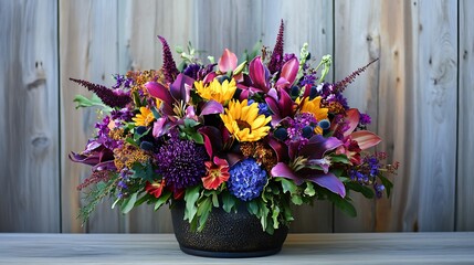 Fototapeta premium Colorful Floral Arrangement for a Celebration / お祝いのためのカラフルなフローラルアレンジメント