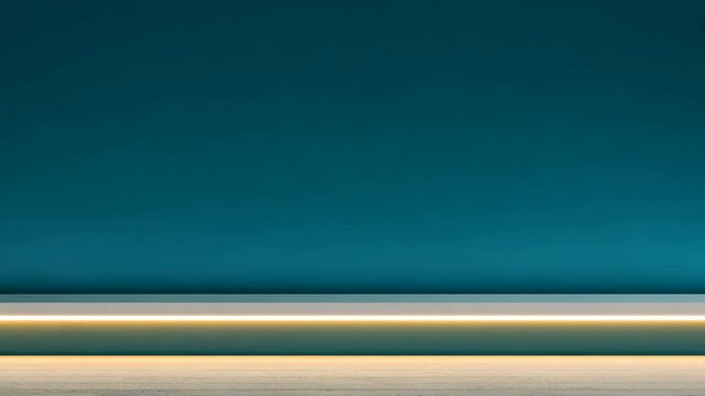 Elegant modern interior design showcases minimalist lighting against a deep teal wall