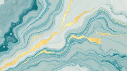 Obraz premium Abstract swirls of teal and gold marble. 