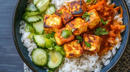 スパイシーな豆腐のヘルシーボウル