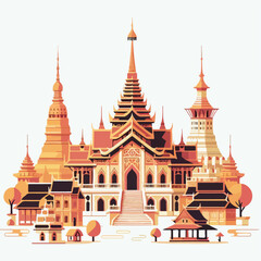 Fototapeta premium shwedagon pagoda vector illustration