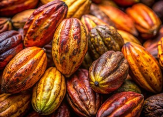 Lush Cacao Pods: Portrait Photography of Vibrant, Ripe Cocoa Beans