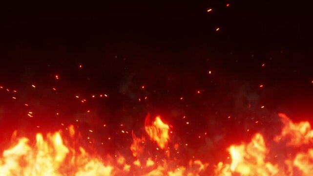 Fire Flames burning. 4K motion background. 3d rendering. 4k  animation.