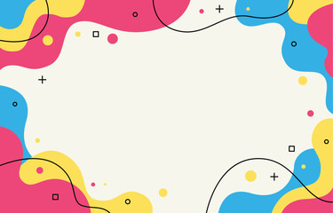 Colorful abstract flat fluid shape vector background