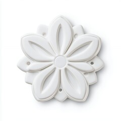 Intricate White Flower Decorative Element, Generative AI.
