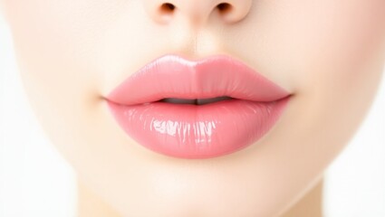 Fototapeta premium close up beautiful lips of woman, Generative AI, fashionable, commercial