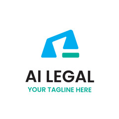 Data Computer AI Legal Logo Vector Abstract Illustration Icon Design Template Element 