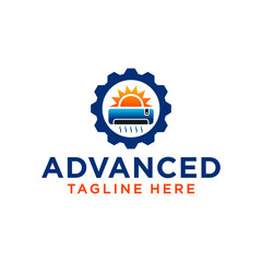 HVAC or air conditioning and heating illustration logo